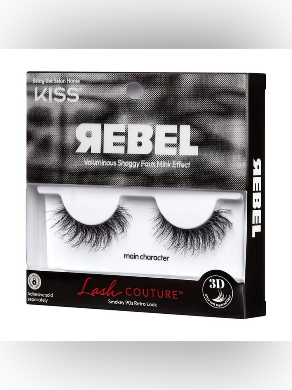 Pack Of 3: KISS Lash Couture Rebel, False Eyelashes, Vibin', 14 mm, 3D Effect